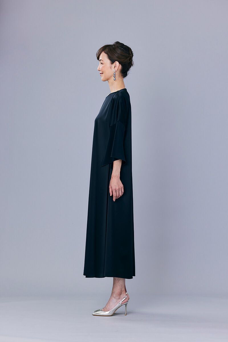 DAPHNE MILANO（ダフネ・ミラノ）の異素材ドッキング ミモレ丈ドレス