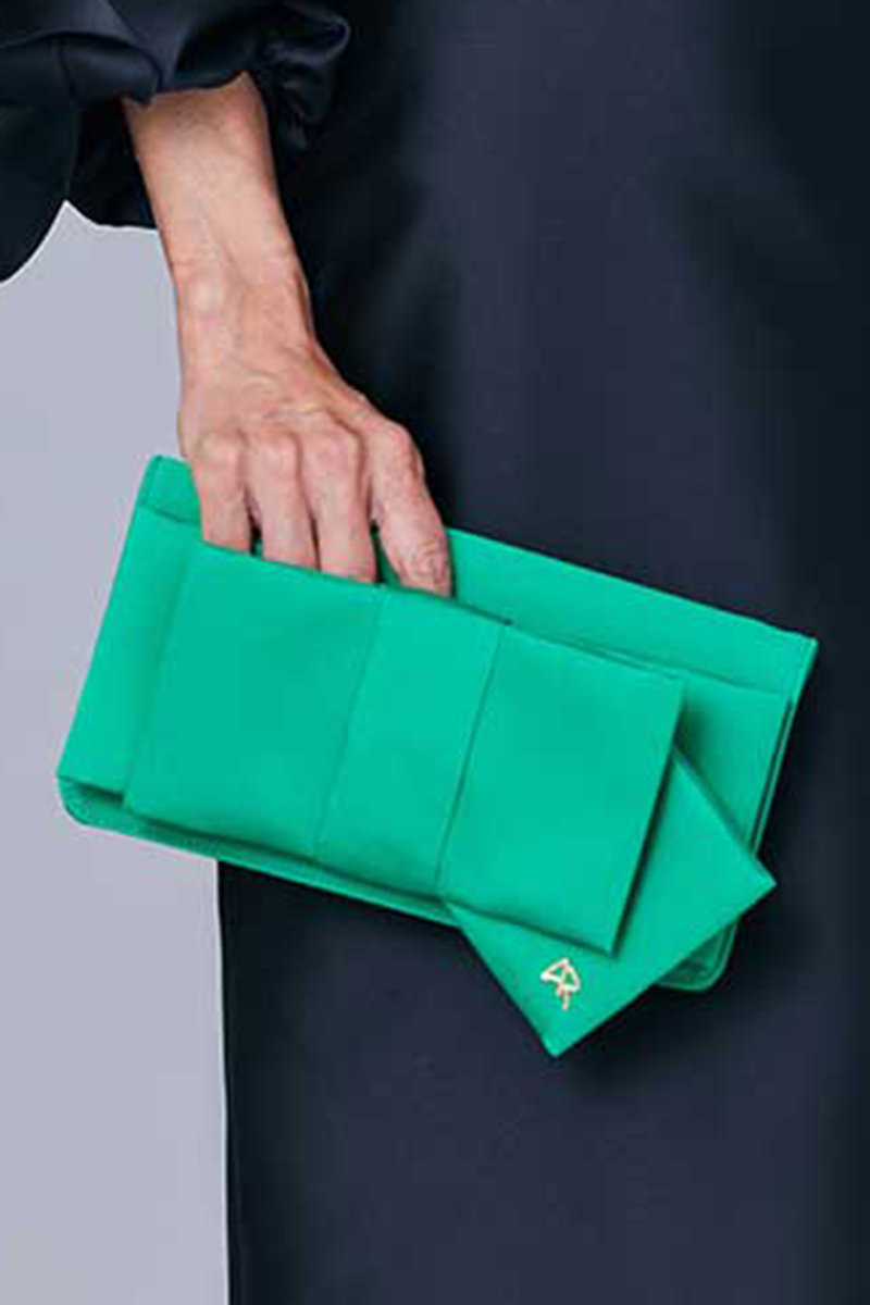 ANTONIO RIVA（アントニオ・リーヴァ）のリボン クラッチバック（グリーン）
