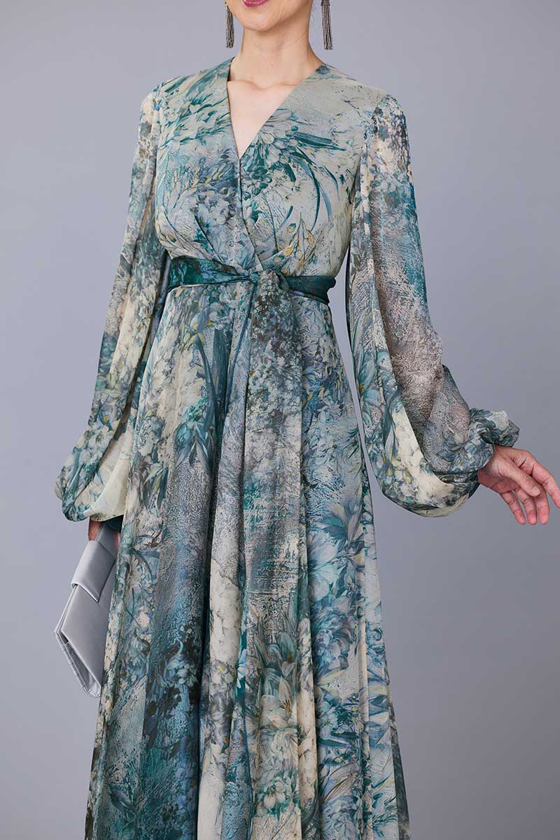 DAPHNE MILANO（ダフネ・ミラノ）【フラワー シフォンドレス（40