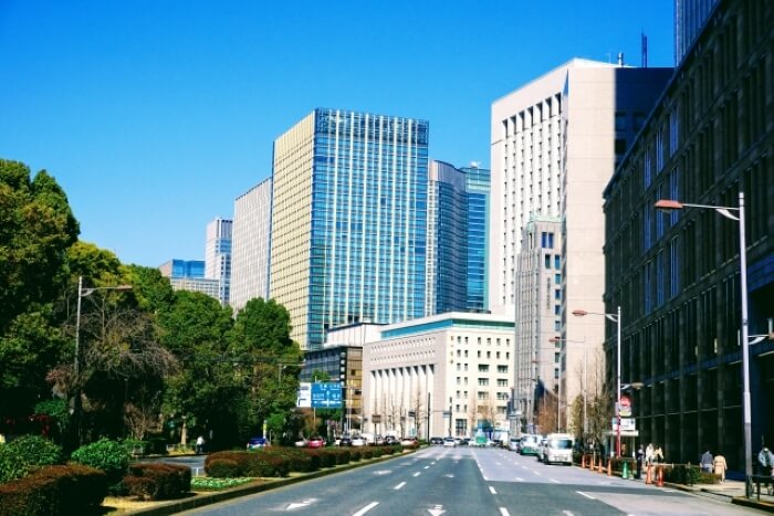 東京。日比谷駅「ザ・ペニンシュラ東京」周辺の景色。